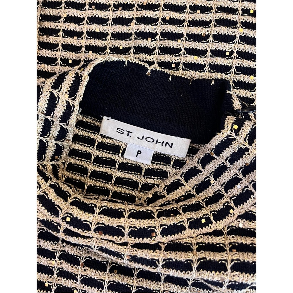 ST.JOHN Vintage Gold & Black Sleeveless Blouse - Picture 6 of 7